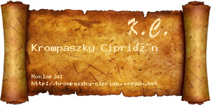 Krompaszky Ciprián névjegykártya